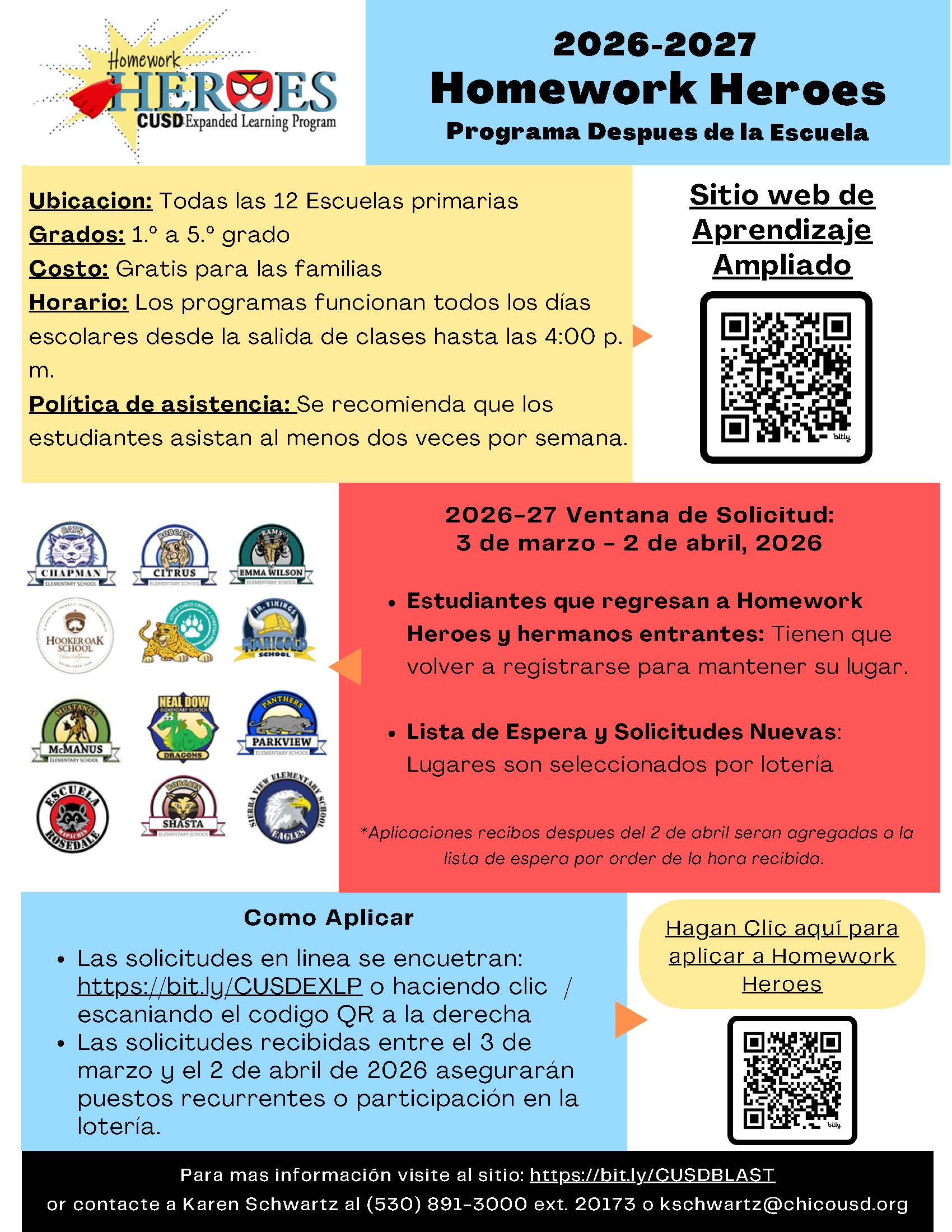 Homework Heroes Flyer Español