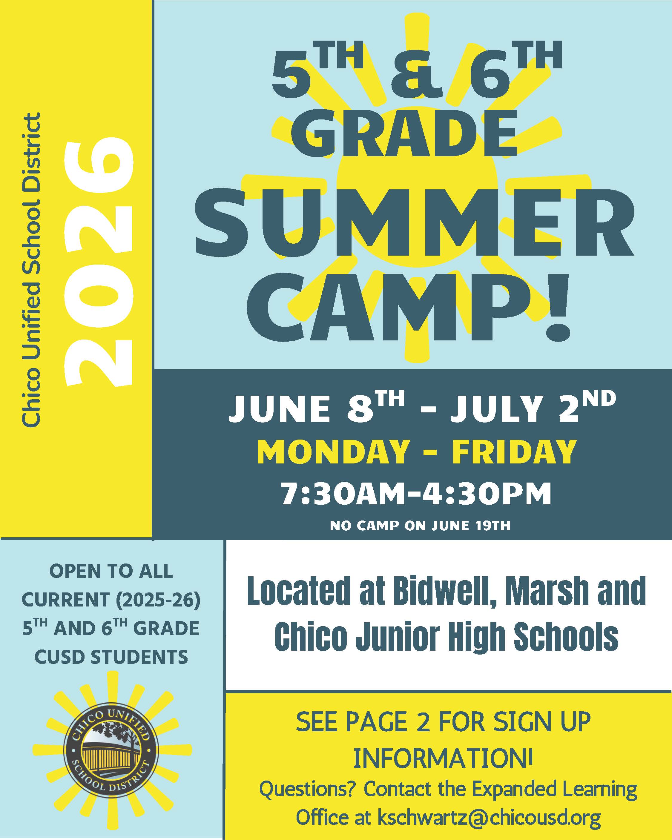 5th and 6th Grade Camp Flyer 2026