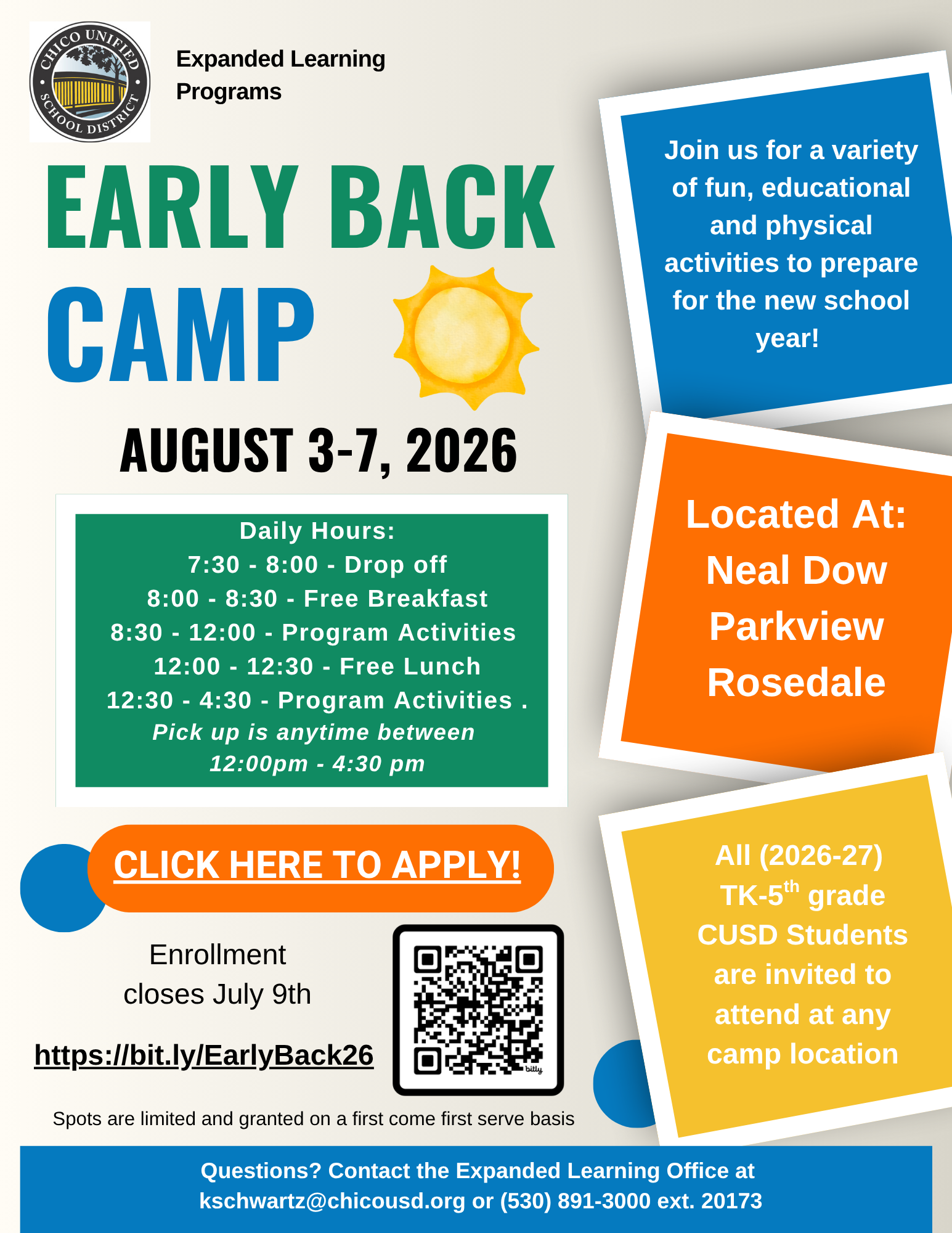 Early Back Flyer 2026