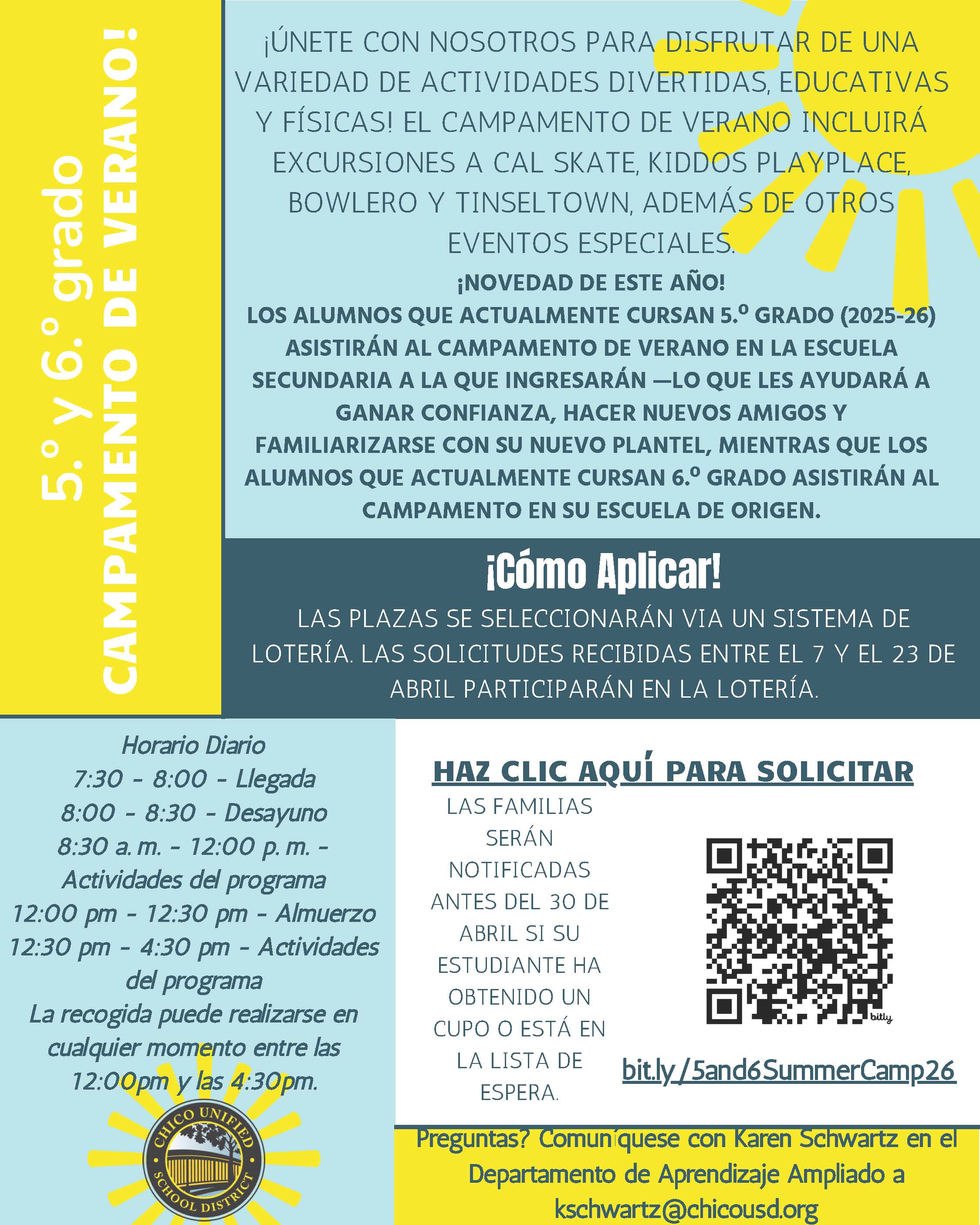 5th and 6th Grade Summer Camp flyer 2026