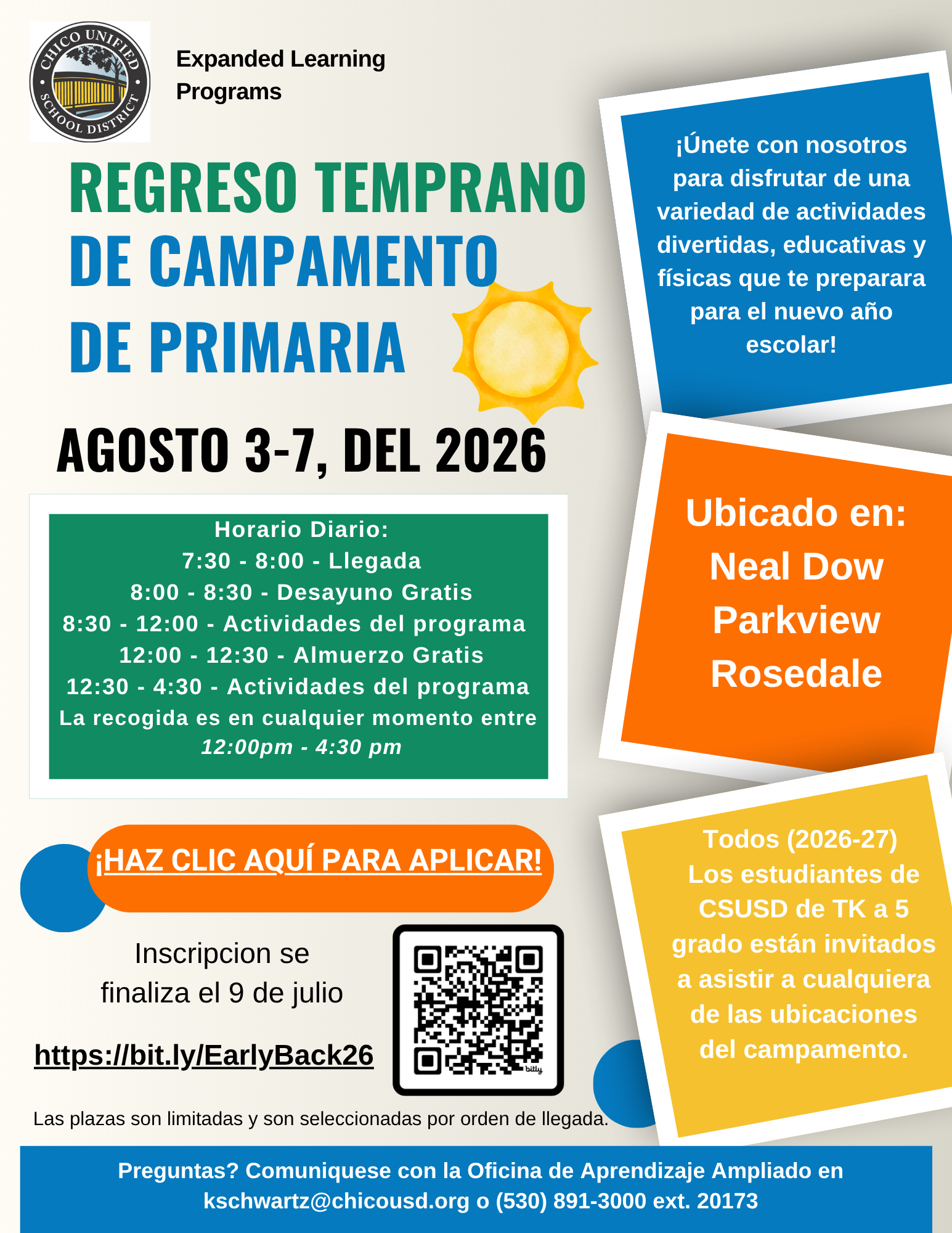 Early Back Flyer 2026 Spanish