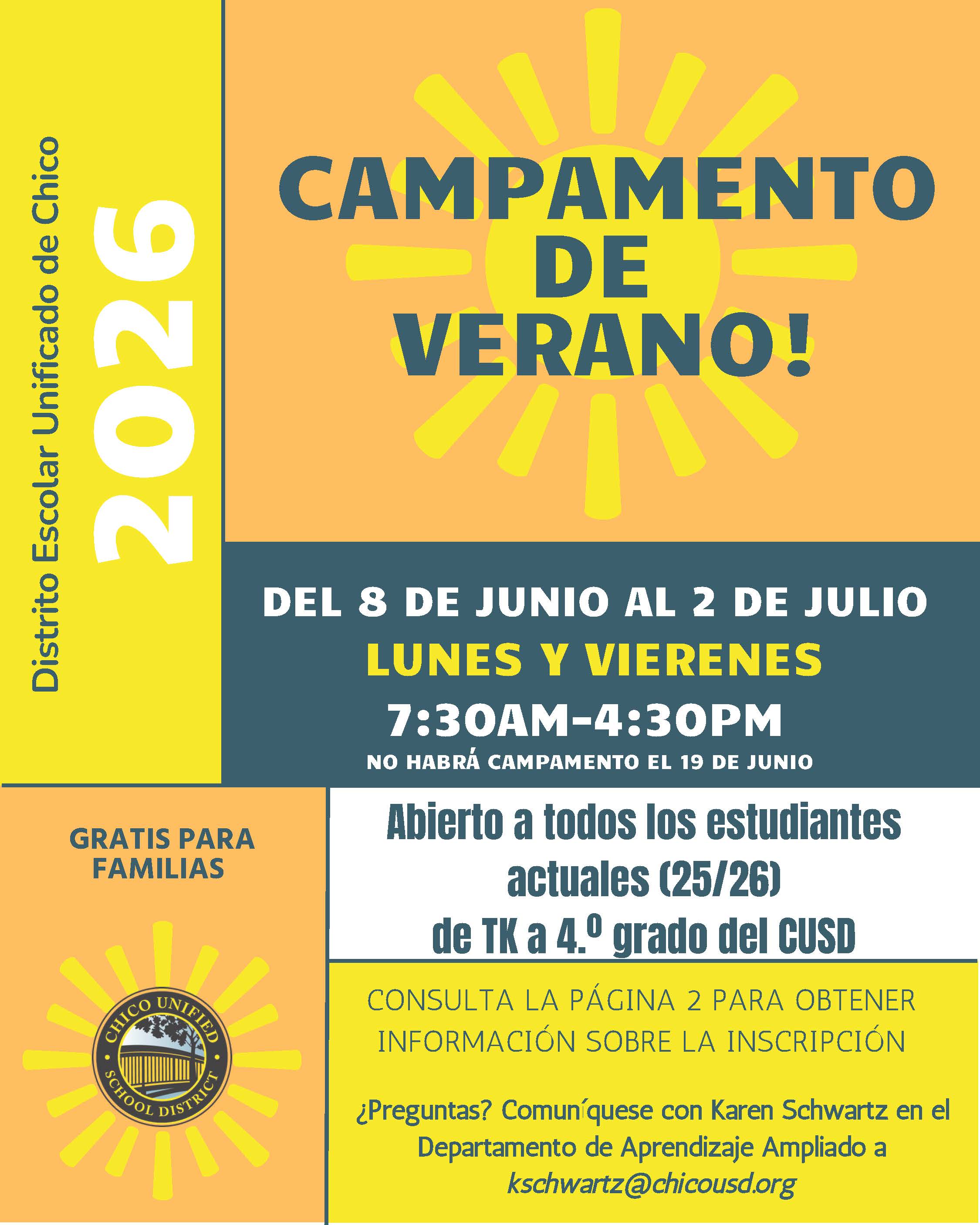 Spanish Summer camp flyer 2026