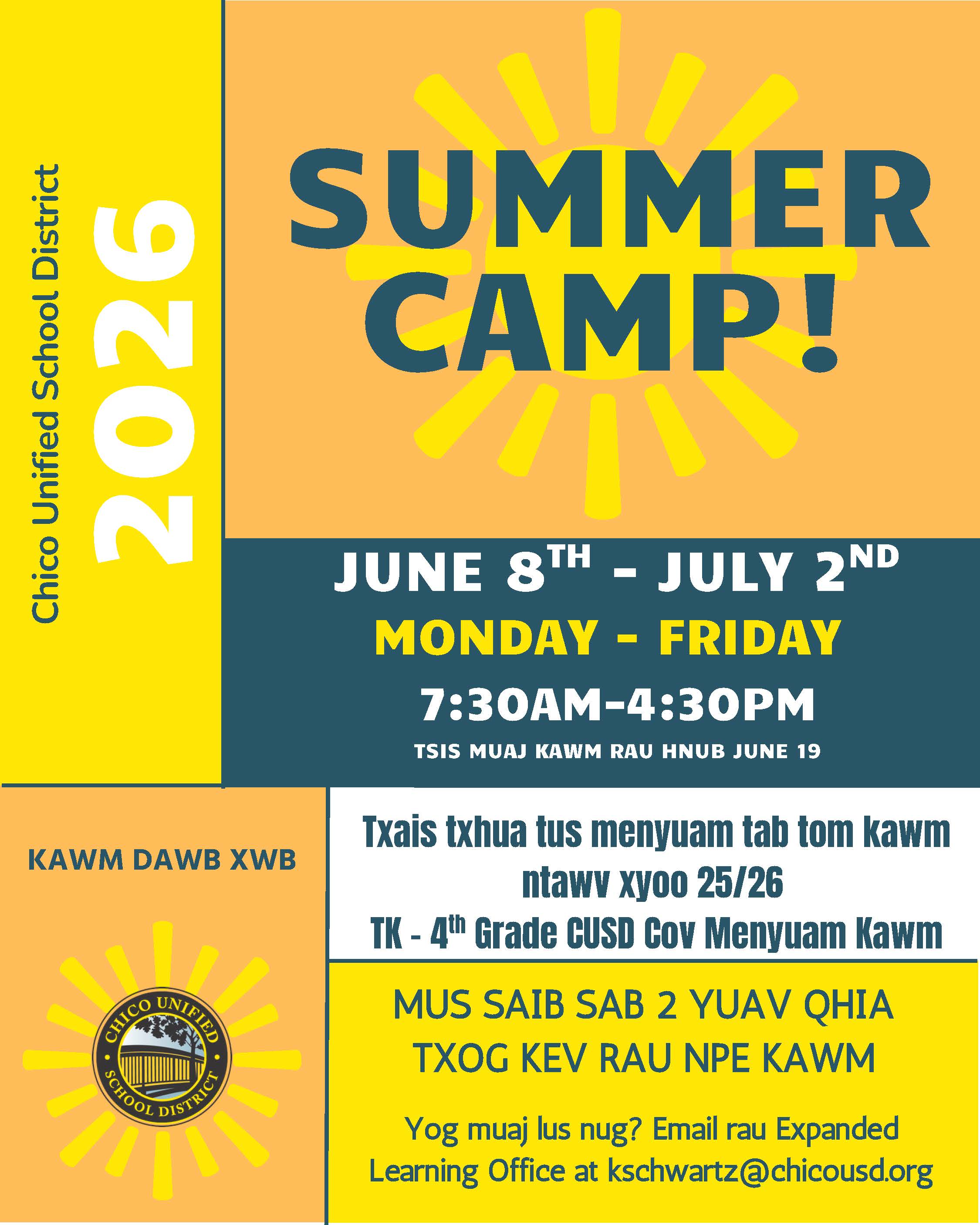 2026 Summer Camp Flyer Hmong
