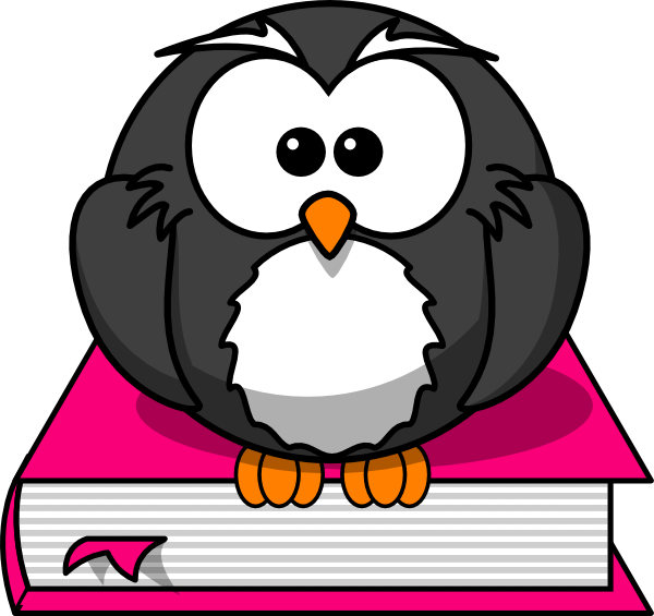 Clipart of owl sitting on a book.