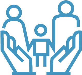 Simple outline of a family.