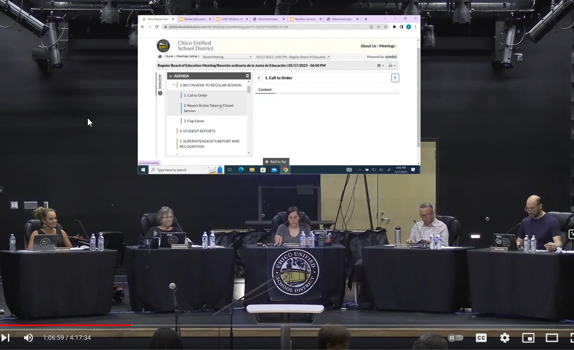 Screenshot of Board Meeting 