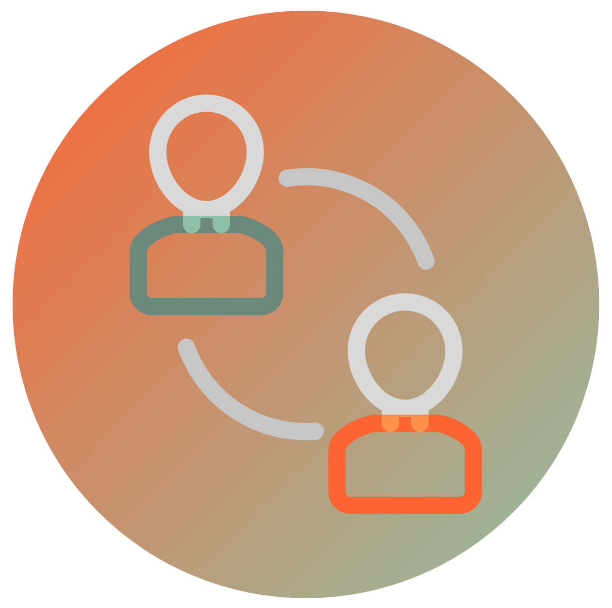Graphic of two people