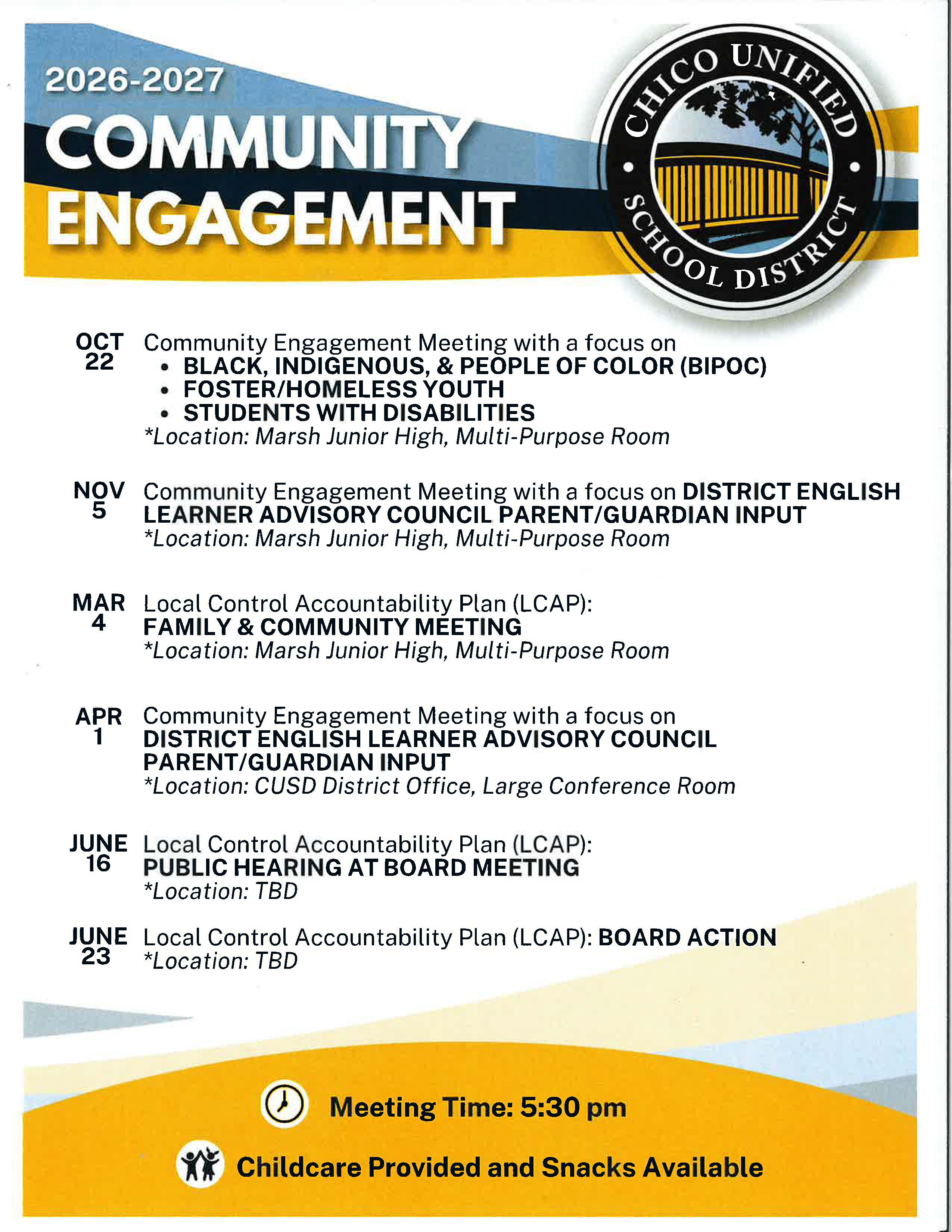 LCAP Meetings - Plain text version is on the website