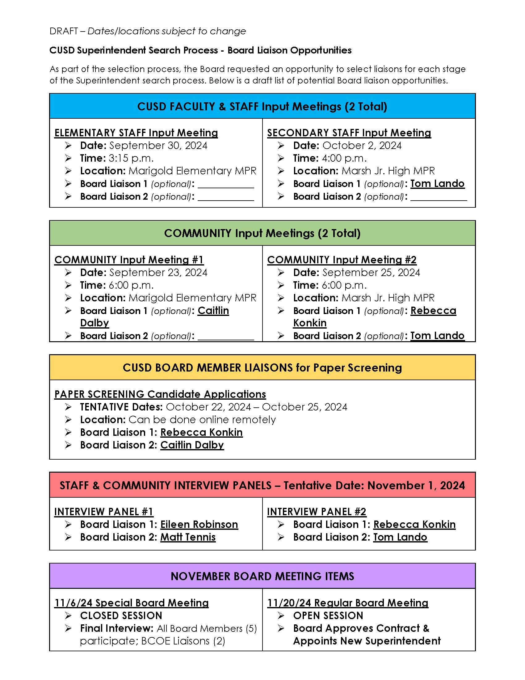 Tentative Timeline. Please view website for plain text version